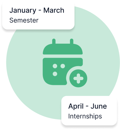 Hiree365 academic calendar synced from Classe365 with verified institutional authenticity seal