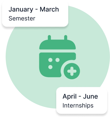 Hiree365 academic calendar synced from Classe365 with verified institutional authenticity seal